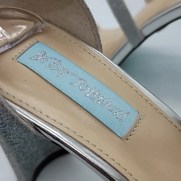 BETSEY JOHNSON sz 9 Bella bling rhinestone glitter sandal block heel AMA… - Picture 10 of 12